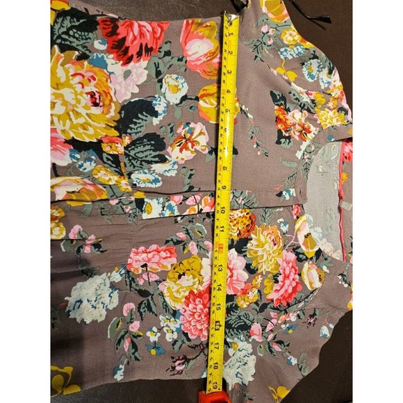 BNWOT Joules Size 10-12 Tunic Dress Top Floral ButtonUp 3/4 Sleeves Ruffle Waist - Picture 13 of 14